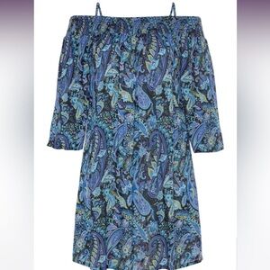 Patterned Carmen Style Dress